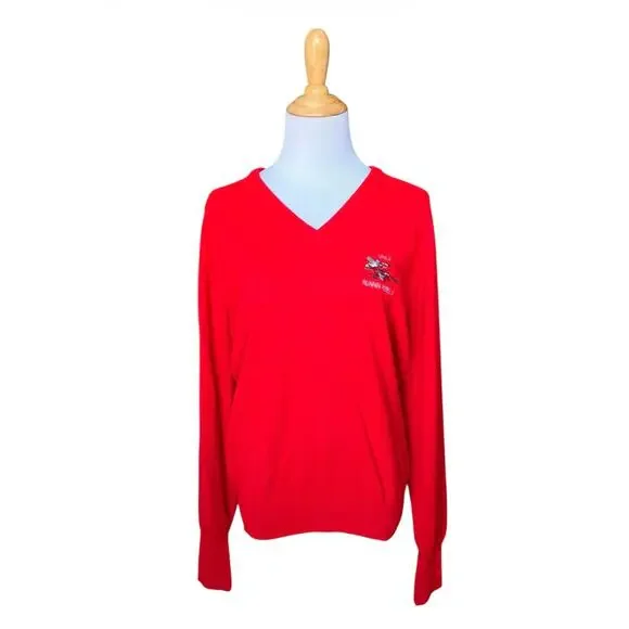 VTG 80's/90's Fiesta Women's UNLV Runnin Rebels Red V Neck Pullover Sweater Sz S - Picture 3 of 8